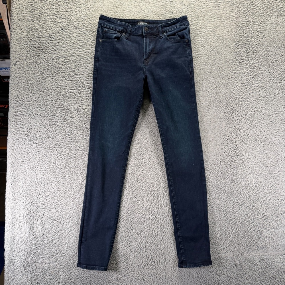 Express Jeans Mens 29x32 Blue Cotton Denim Skinny Faded Workwear Travel Stretch